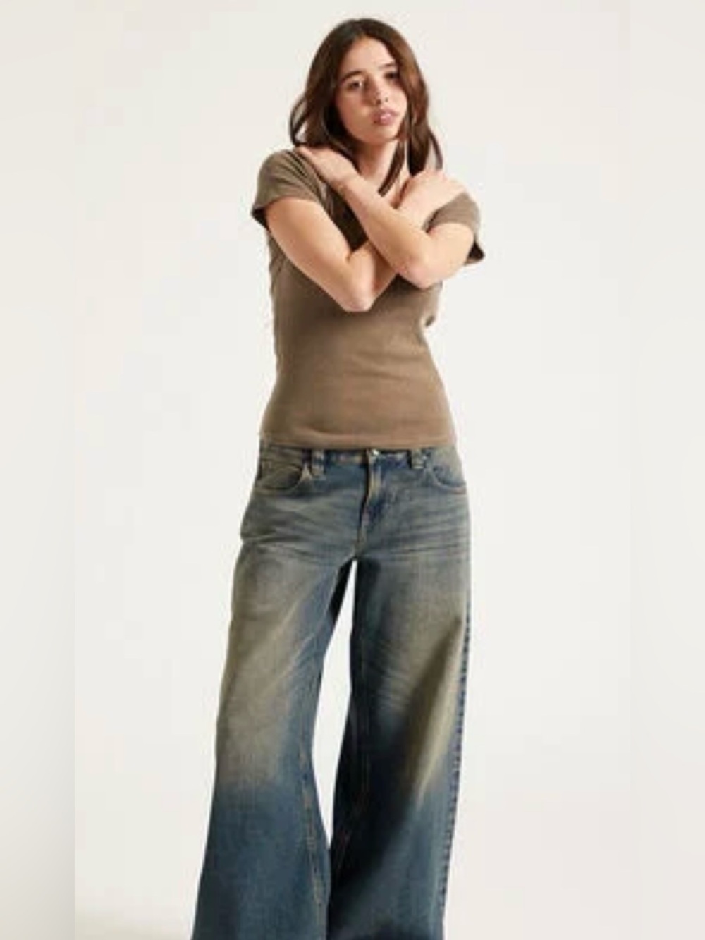 BNWT 29 Pacific Sunwear women’s Sloane ultra baggy low rise jeans Del Mar wash